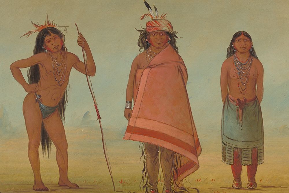 Cochimtee Chief, His Wife, and a Warrior art print by George Catlin for $57.95 CAD