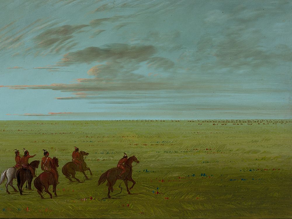 Connibos Starting for Wild Horses art print by George Catlin for $57.95 CAD