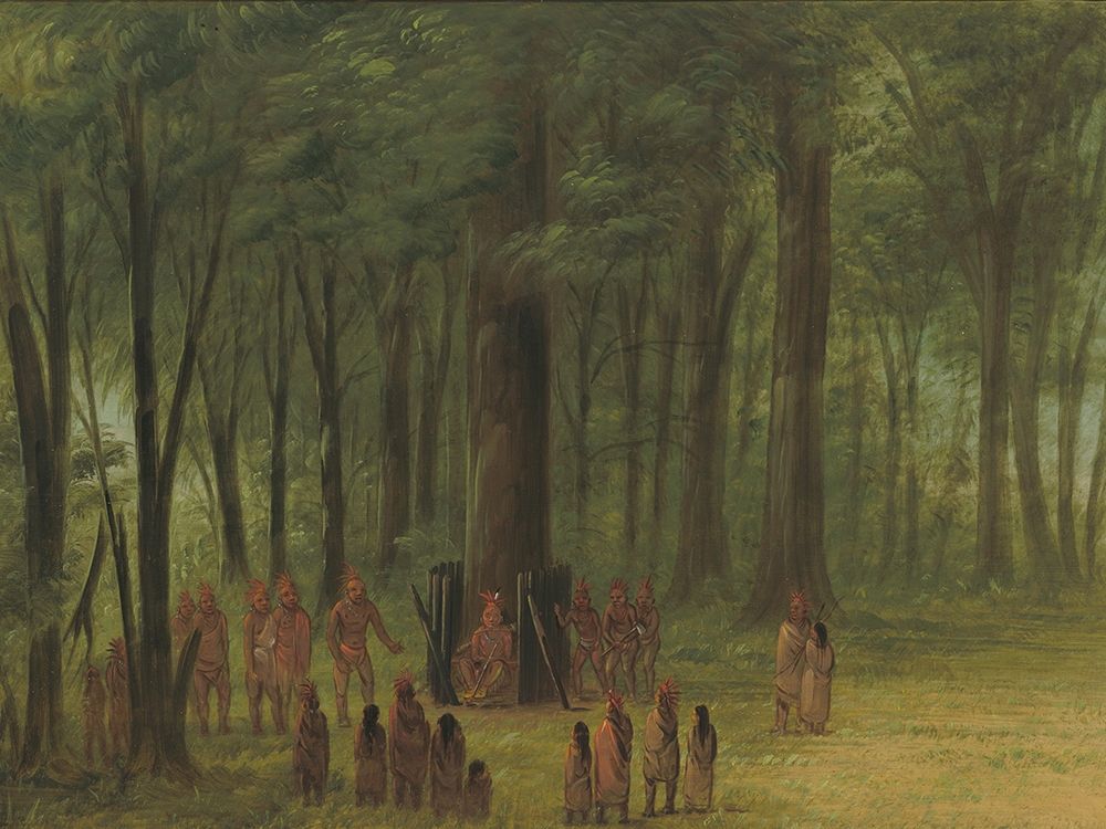 Funeral of Black Hawk - Saukie art print by George Catlin for $57.95 CAD