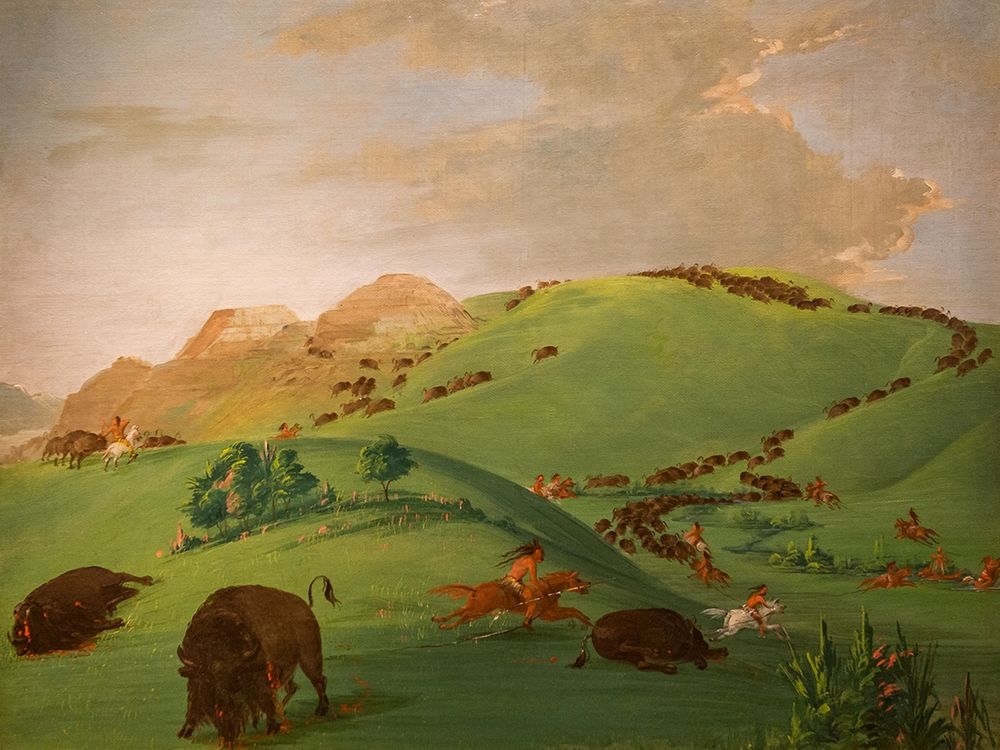 Buffalo Chase, Mouth of the Yellowstone art print by George Catlin for $57.95 CAD