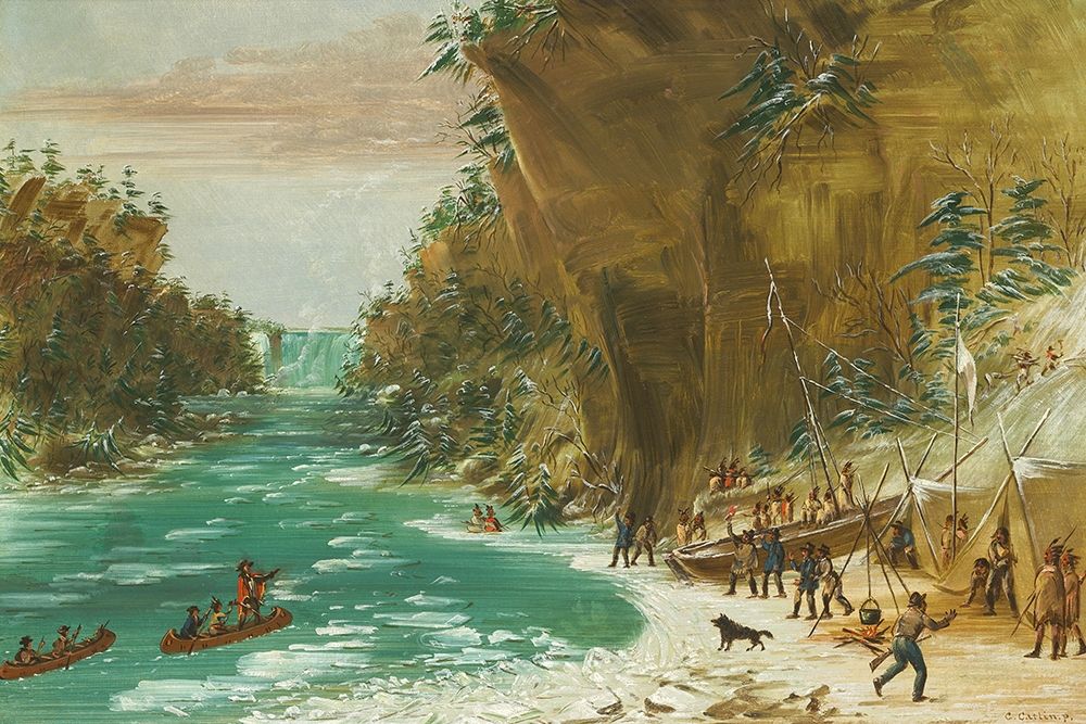 The Expedition Encamped below the Falls of Niagara art print by George Catlin for $57.95 CAD