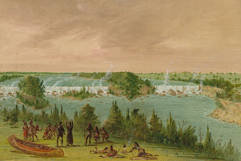 Father Hennepin and Companions at the Falls of St. Anthony art print by George Catlin for $57.95 CAD