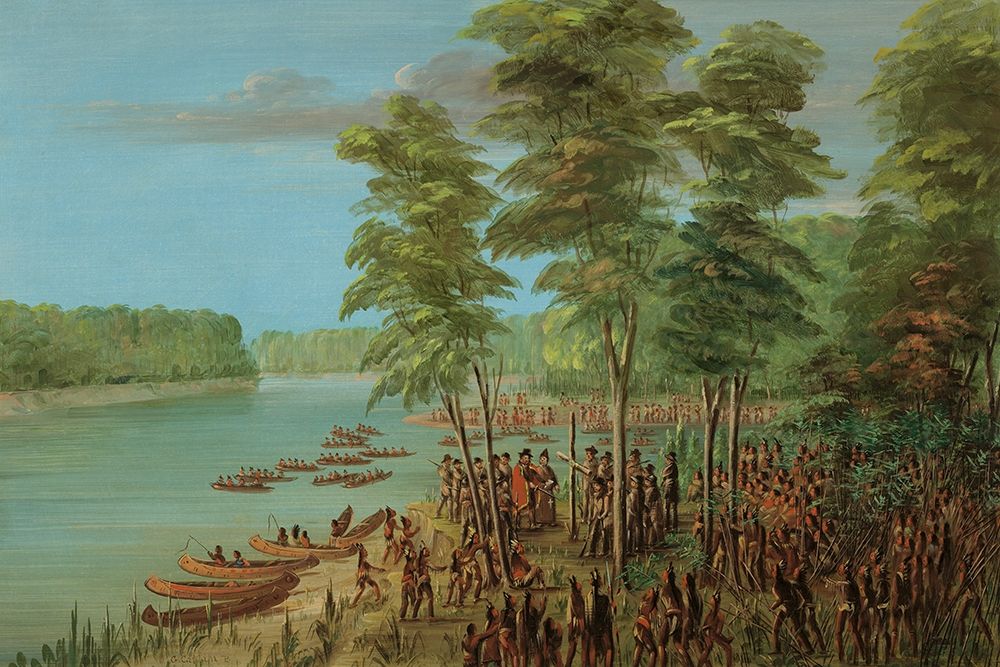 La Salle Taking Possession of the Land at the Mouth of the Arkansas. March 10, 1682 art print by George Catlin for $57.95 CAD