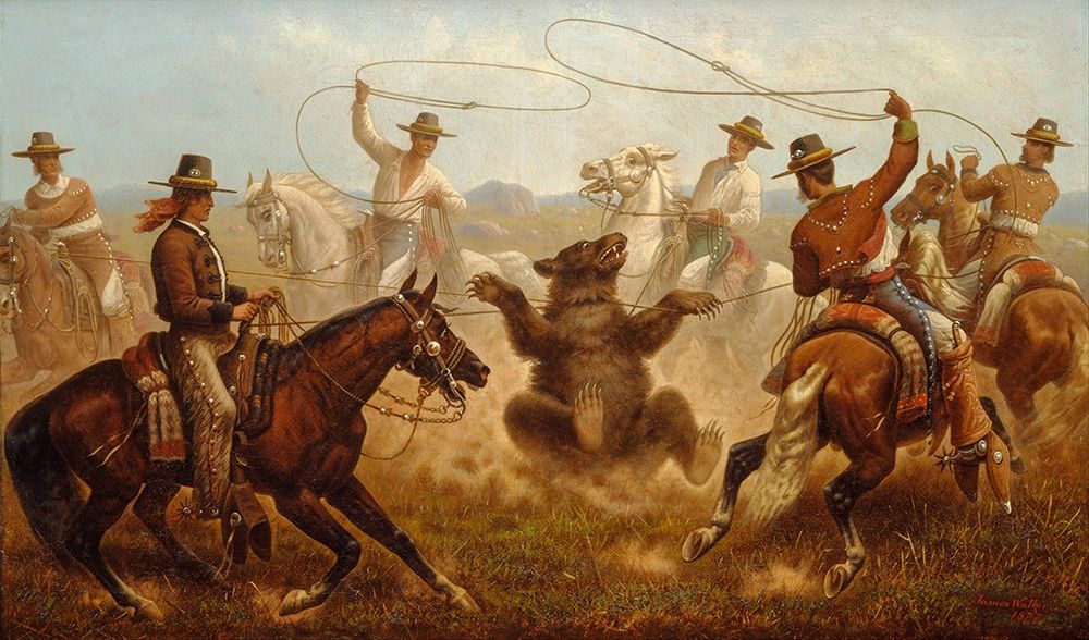Cowboys Roping a Bear art print by James Walker for $57.95 CAD