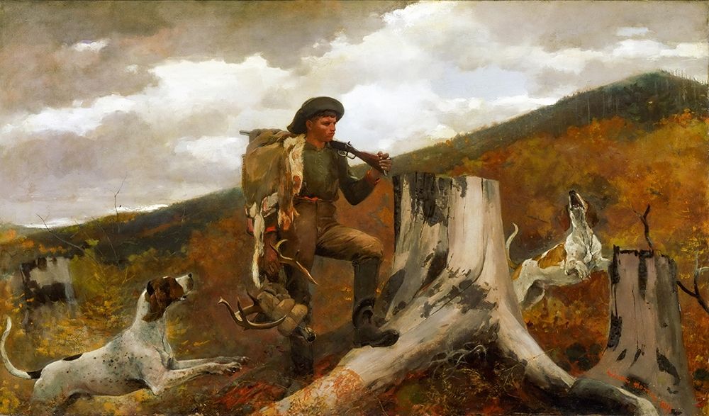 A huntsman and dogs art print by Winslow Homer for $57.95 CAD