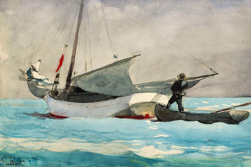 Stowing Sail art print by Winslow Homer for $57.95 CAD