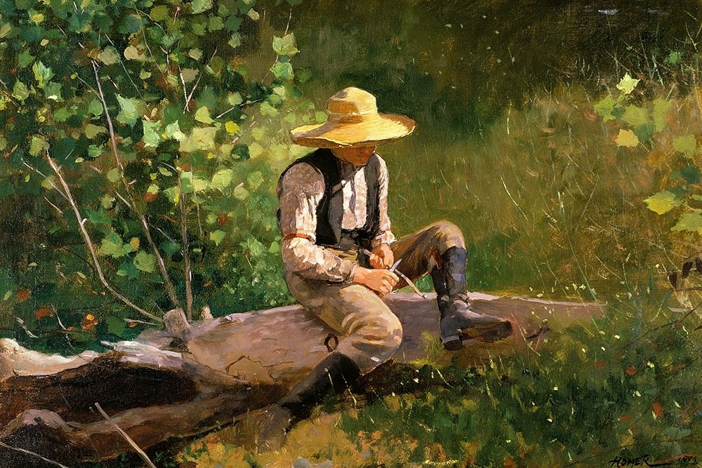 The whittling Boy art print by Winslow Homer for $57.95 CAD