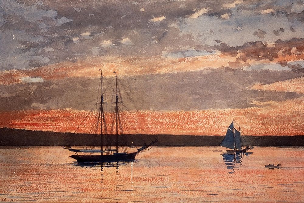 Sunset at Gloucester art print by Winslow Homer for $57.95 CAD
