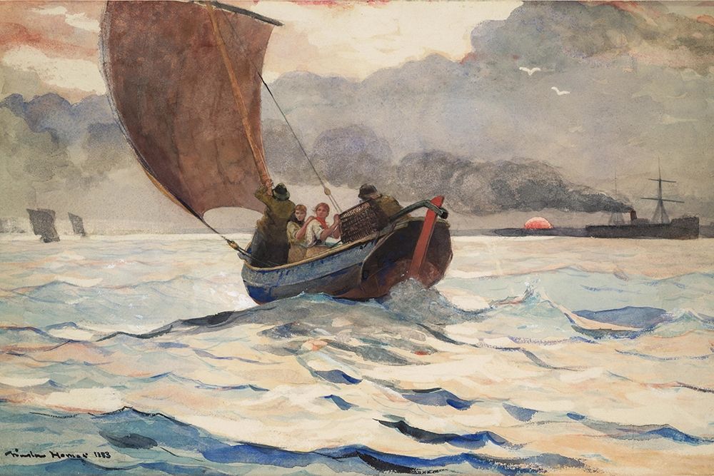 Returning Fishing Boats art print by Winslow Homer for $57.95 CAD