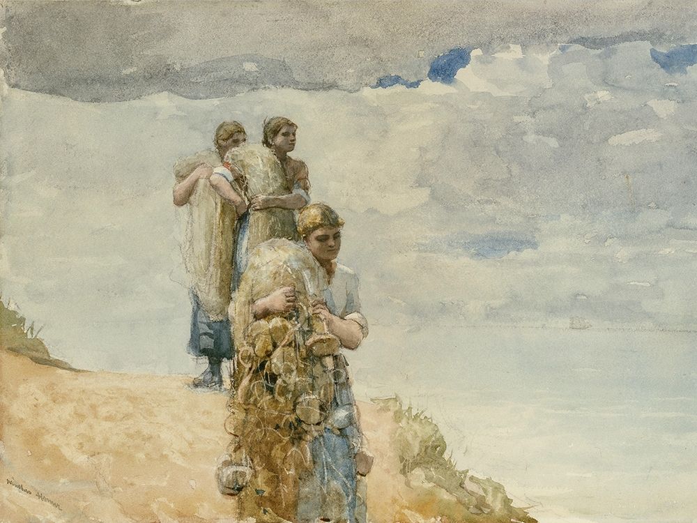 On The Cliff, Cullercoats art print by Winslow Homer for $57.95 CAD