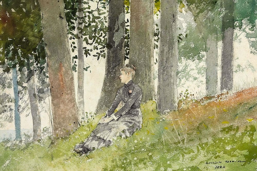 Girl Seated in a Grove art print by Winslow Homer for $57.95 CAD
