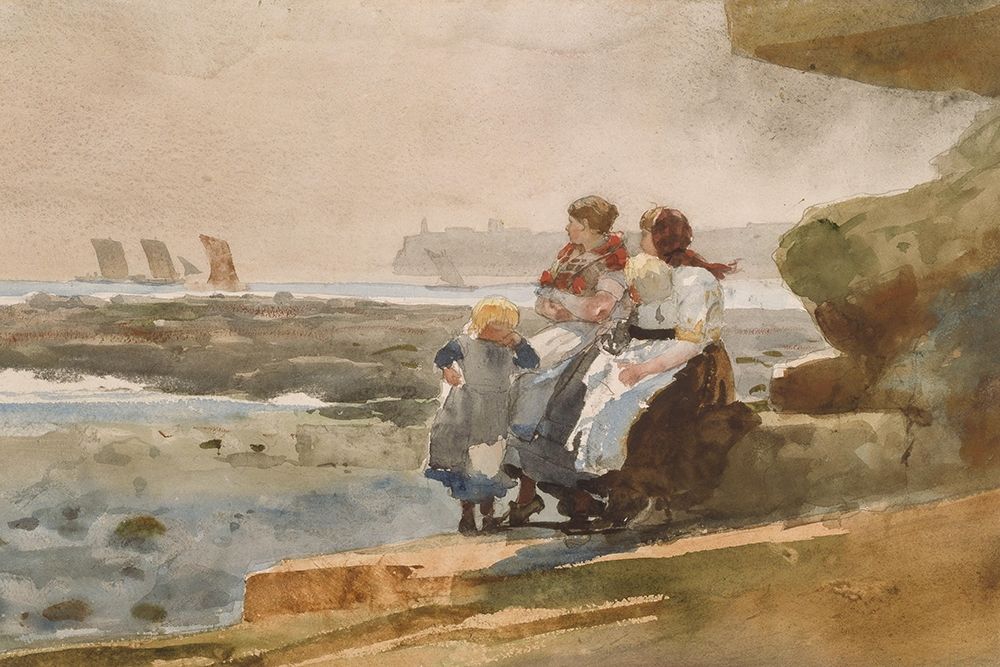 Under the Cliff, Cullercoats art print by Winslow Homer for $57.95 CAD