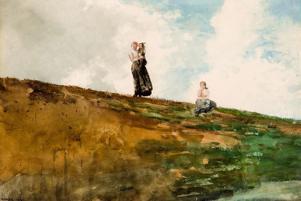 Watching from the Cliffs art print by Winslow Homer for $57.95 CAD