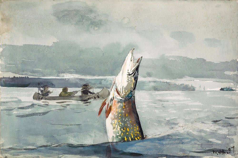 Pike, Lake St. John Ouananiche Fishing art print by Winslow Homer for $57.95 CAD