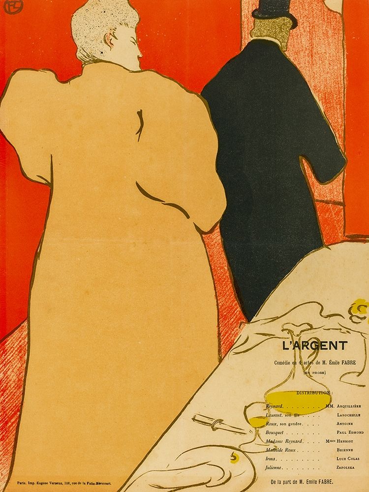 LArgent art print by Henri de Toulouse-Lautrec for $57.95 CAD