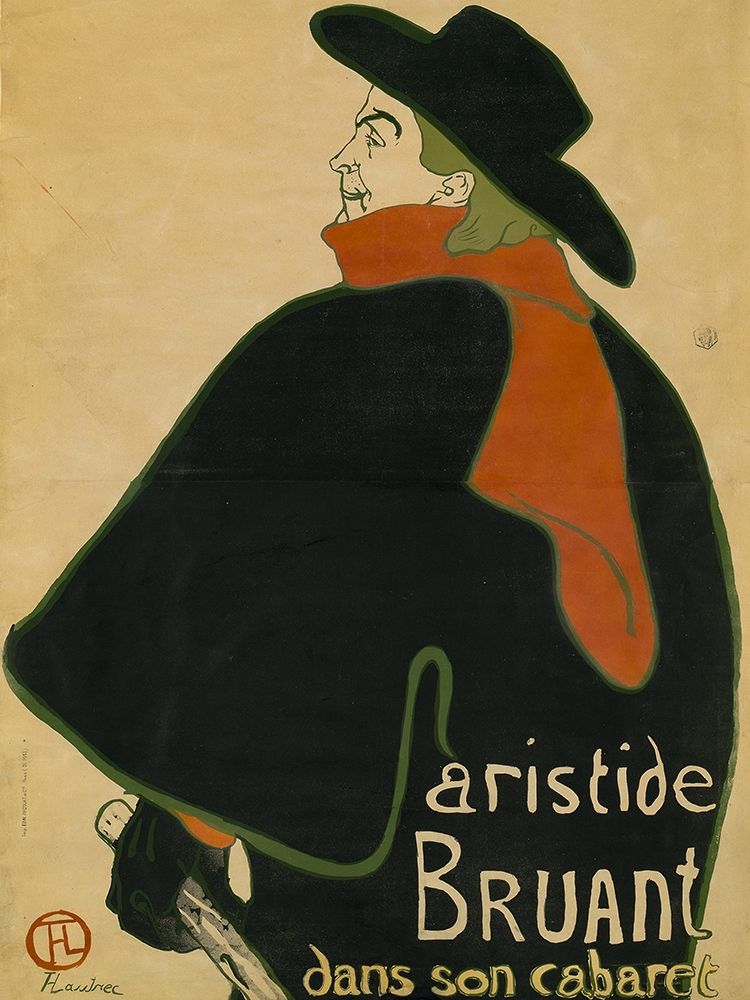 Aristide Bruant, in His Cabaret art print by Henri de Toulouse-Lautrec for $57.95 CAD