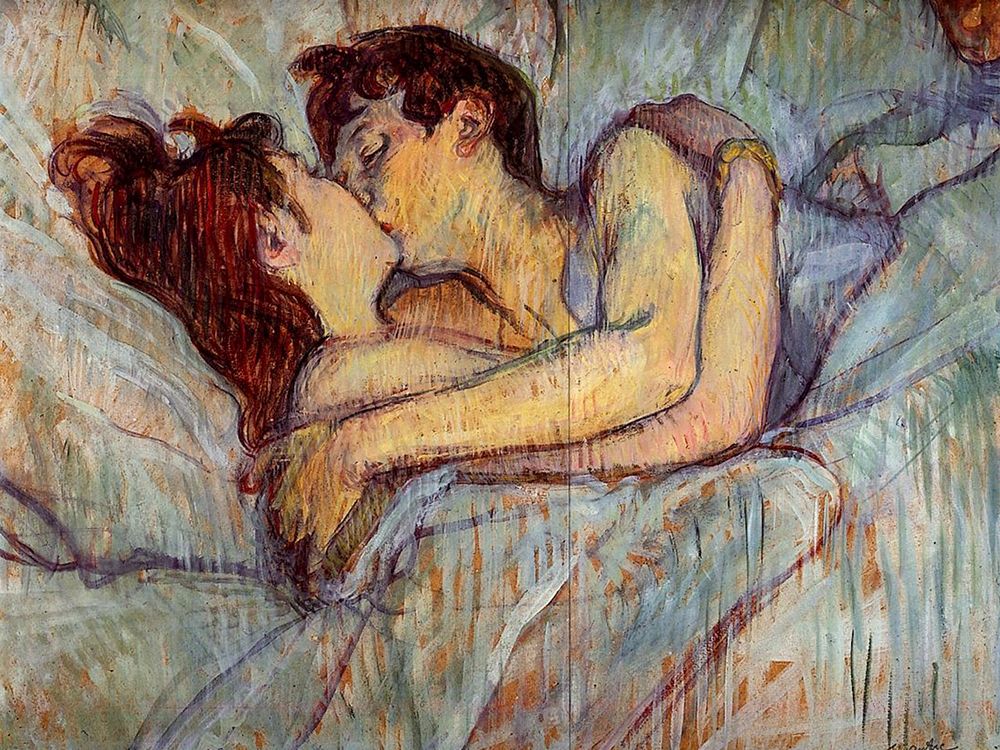 In Bed, The Kiss art print by Henri de Toulouse-Lautrec for $57.95 CAD