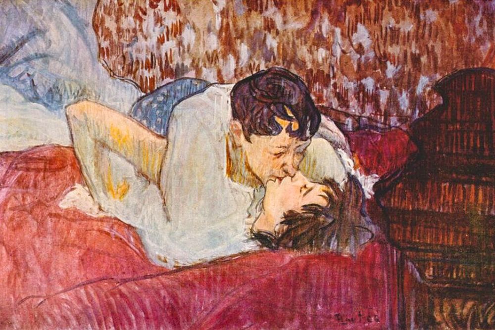 The Kiss art print by Henri de Toulouse-Lautrec for $57.95 CAD