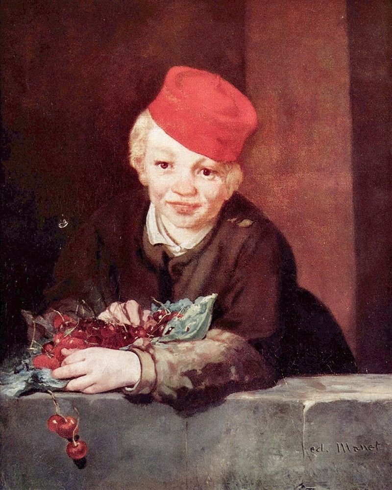 Boy with cherries art print by Edouard Manet for $57.95 CAD