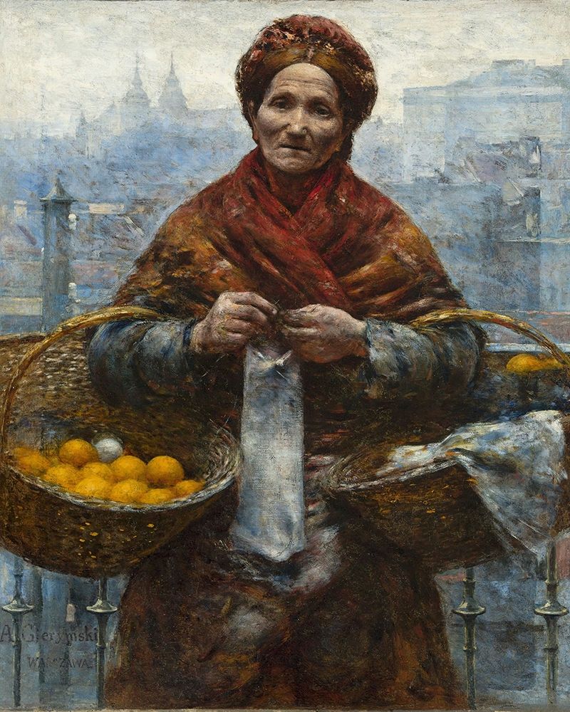 Jewish woman selling oranges art print by Aleksander Gierymski for $57.95 CAD