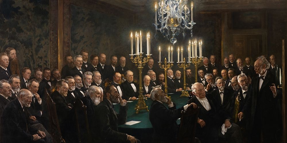 A meeting in the Royal Danish Academy of Sciences and Letters art print by Peder Severin Kroyer for $57.95 CAD
