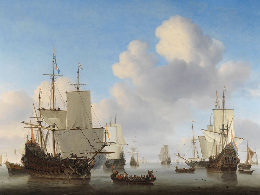 Dutch Ships in a Calm Sea art print by Willem the Younger van de Velde for $57.95 CAD