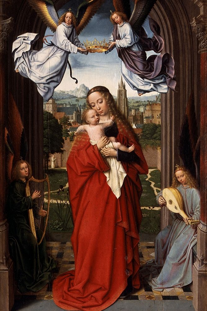 Virgin and Child with Four Angels art print by Gerard David for $57.95 CAD