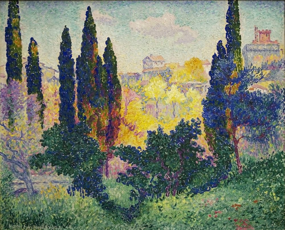 Cypresses at Cagnes art print by Henri-Edmond Cross for $57.95 CAD