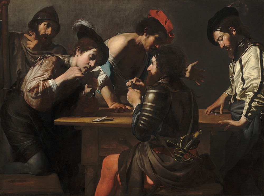 Soldiers Playing Cards and Dice, The Cheats art print by Valentin de Boulogne for $57.95 CAD