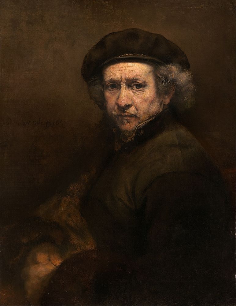 Self-Portrait with Beret and Turned-Up Collar art print by Rembrandt for $57.95 CAD