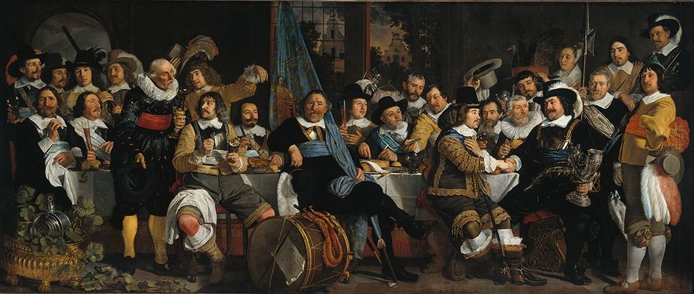 Banquet of the Amsterdam Civic Guard in Celebration of the Peace of MunsterÂ  art print by Bartholomeus van der Helst for $57.95 CAD
