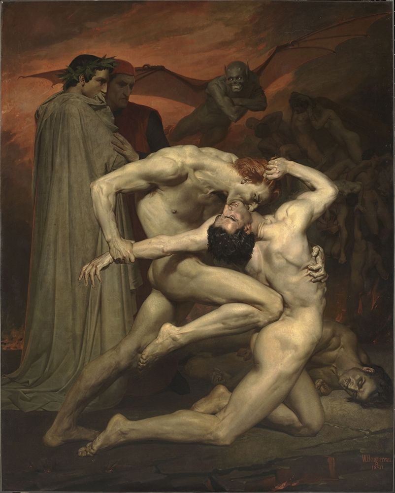 Dante and Virgil inÂ Hell art print by William-Adolphe Bouguereau for $57.95 CAD