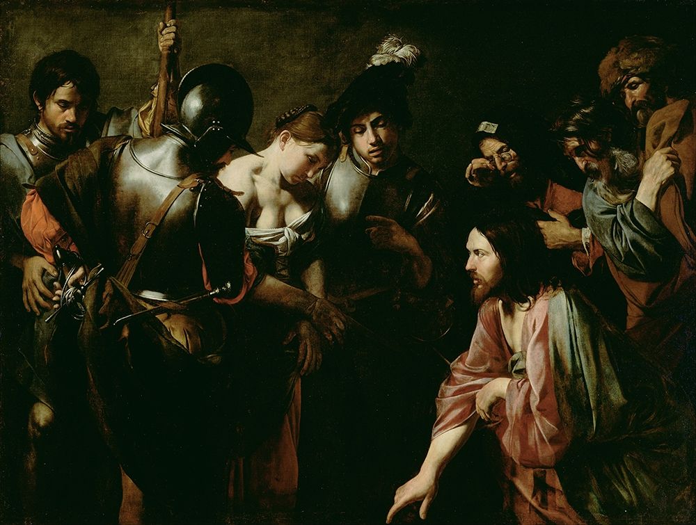 Christ and the Adulteress art print by Valentin de Boulogne for $57.95 CAD