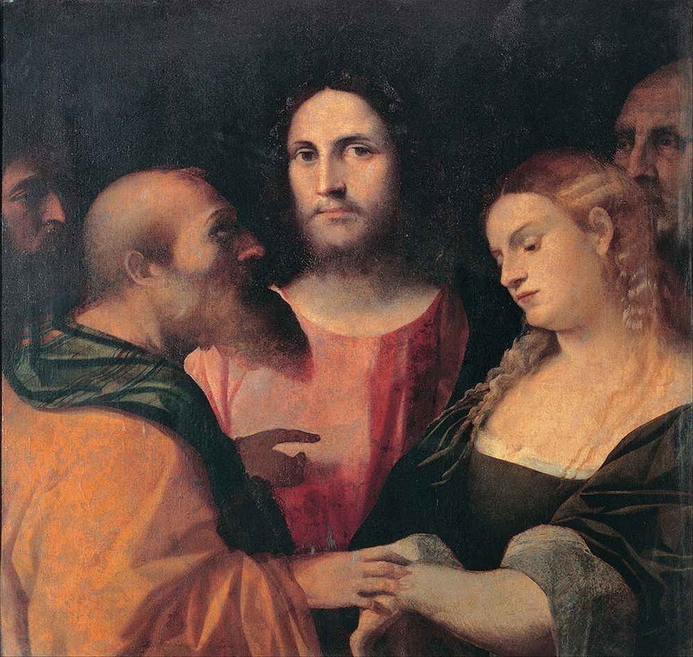 Christ and the adulteress art print by Palma il Vecchio for $57.95 CAD