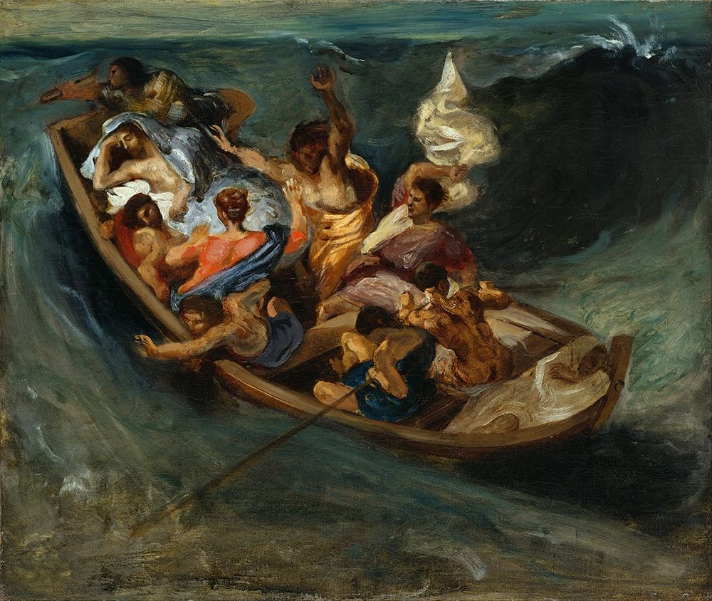 Christ on the Sea of Galilee Sketch art print by Eugene Delacroix for $57.95 CAD