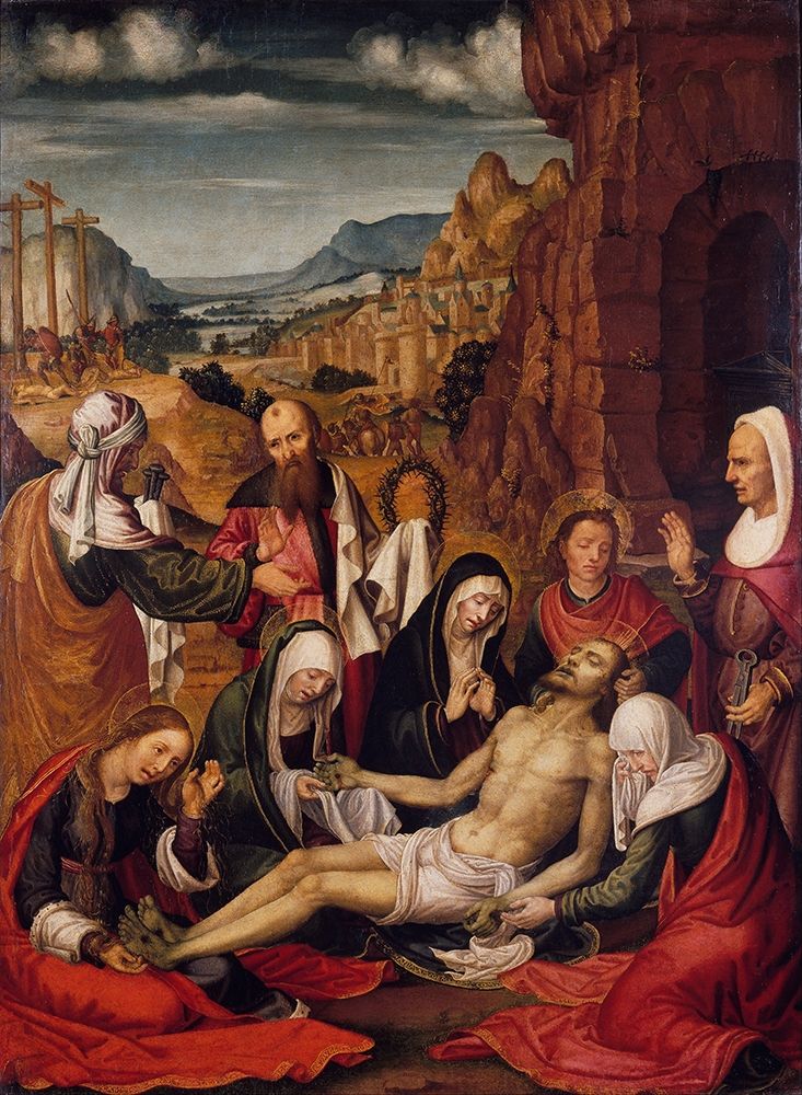 Mourning over the Dead Body of Christ art print by Paolo da San Leocadio for $57.95 CAD