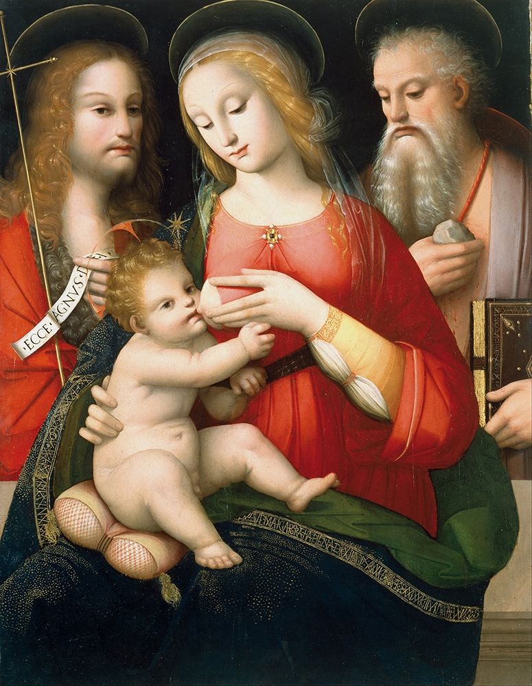 Madonna with Child and Saints John the Baptist and Girolamo art print by Andrea Piccinelli for $57.95 CAD
