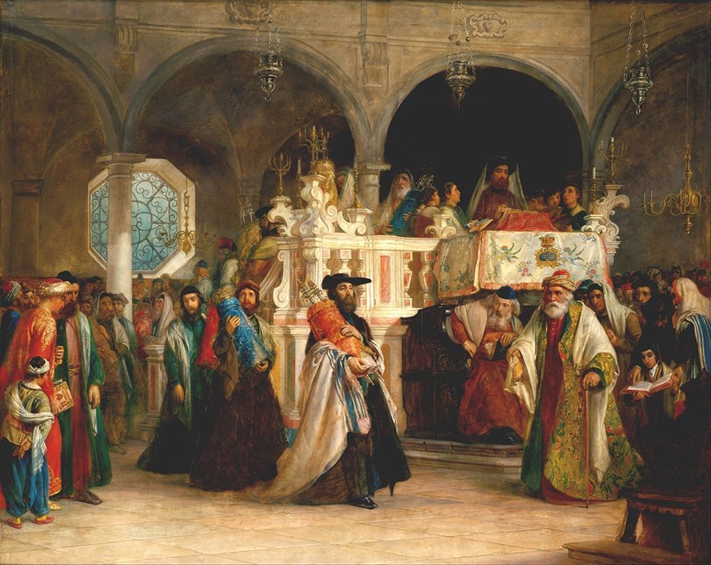 The Feast of the Rejoicing of the Law at the Synagogue art print by Solomon Alexander Hart for $57.95 CAD