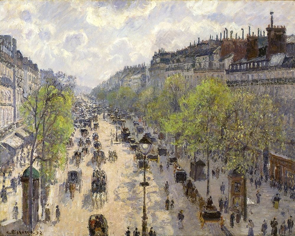 Boulevard Montmartre, Spring art print by Camille Pissarro for $57.95 CAD