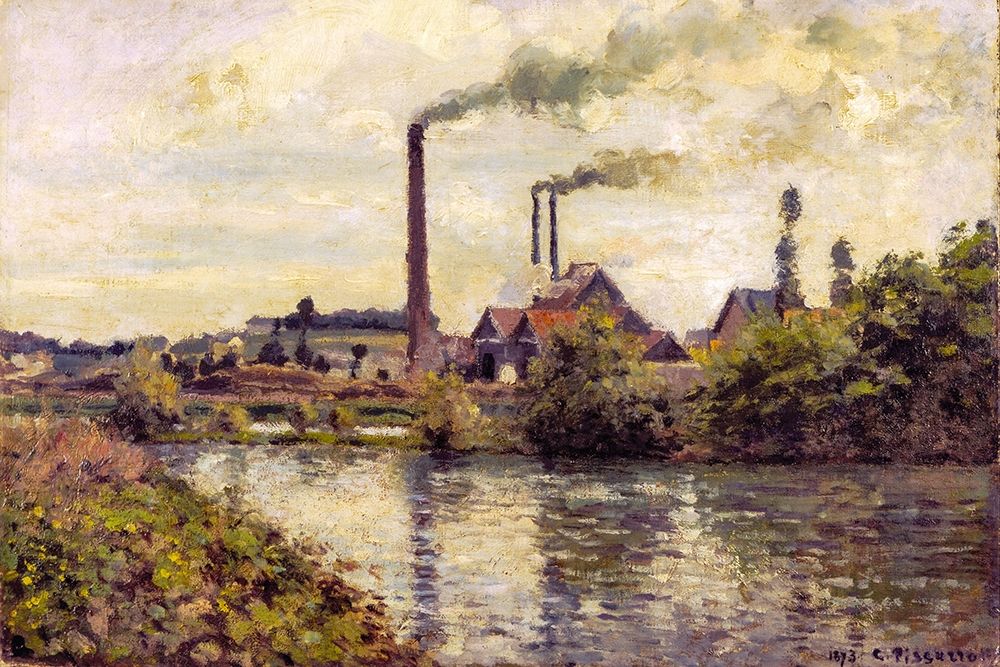 The Factory at Pontoise art print by Camille Pissarro for $57.95 CAD