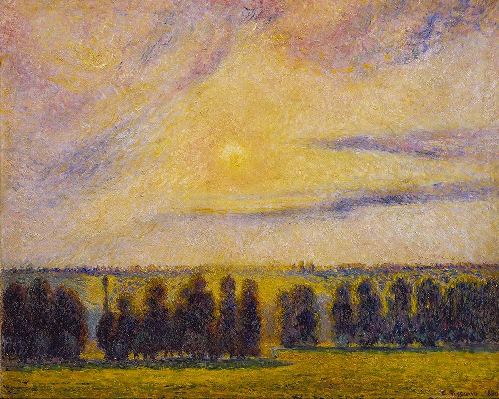 Sunset at Eragny art print by Camille Pissarro for $57.95 CAD
