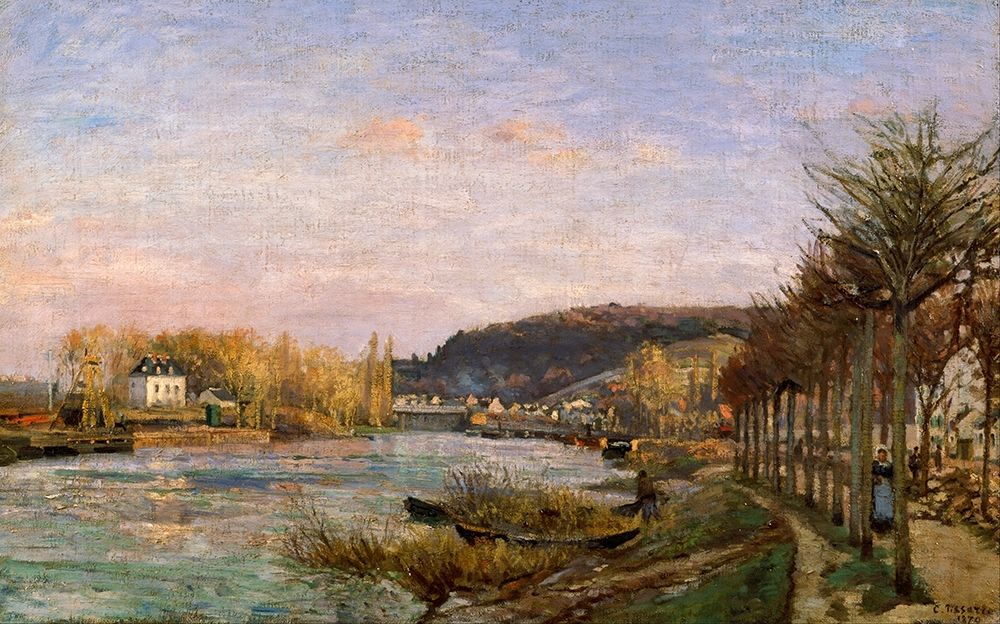 The Seine at Bougival art print by Camille Pissarro for $57.95 CAD