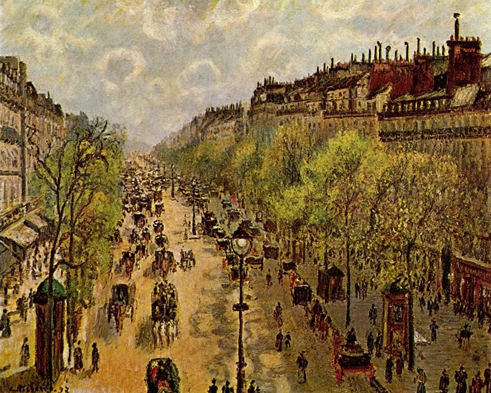 Boulevard Montmartre Springtime art print by Camille Pissarro for $57.95 CAD