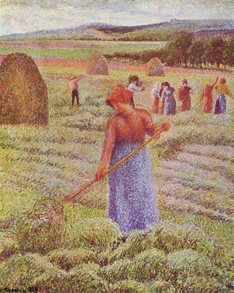 Hay harvest at Eragny-sur-epte art print by Camille Pissarro for $57.95 CAD