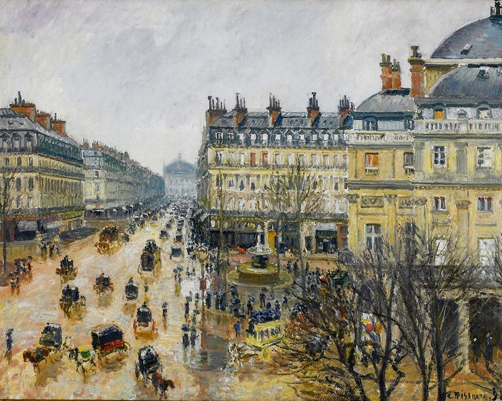 Place du Theatre Francais, Paris, Rain art print by Camille Pissarro for $57.95 CAD