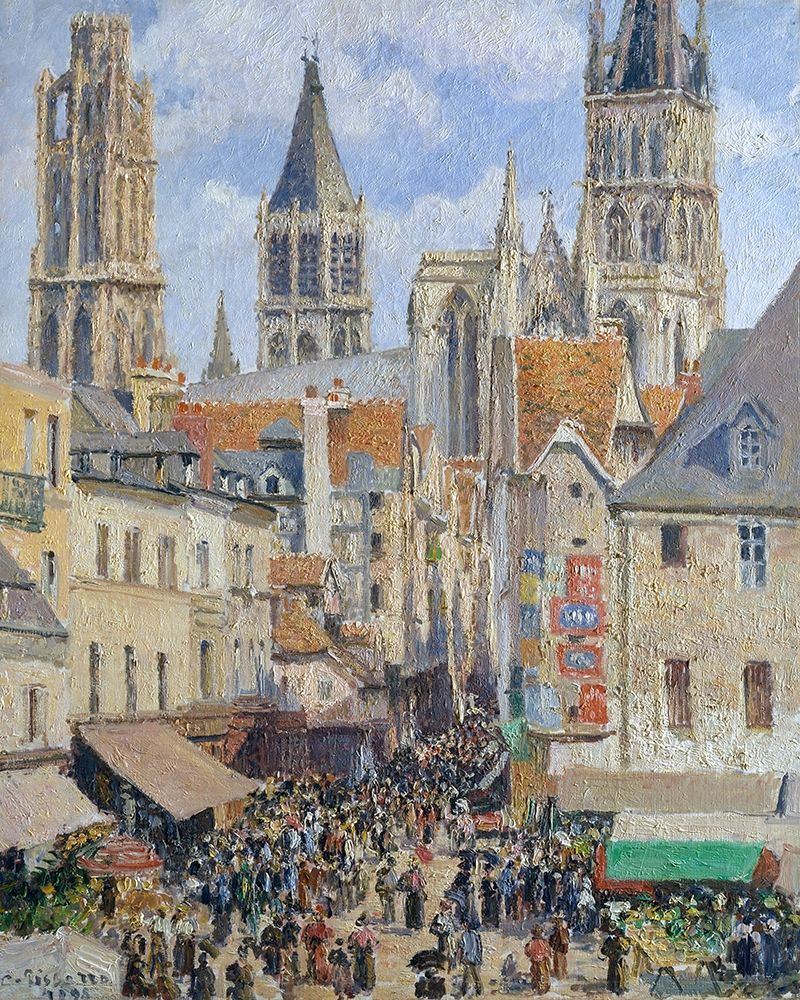 Rue de lEpicerie, Rouen Effect of Sunlight art print by Camille Pissarro for $57.95 CAD