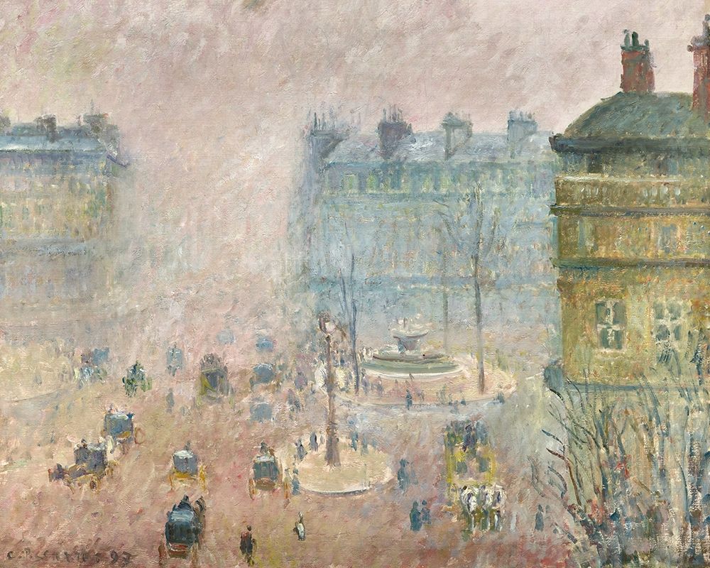 Place du Theatre Francais, Fog Effect art print by Camille Pissarro for $57.95 CAD