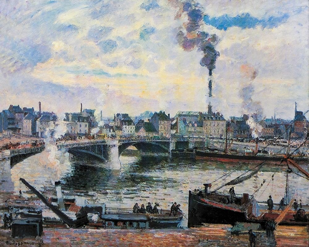 Le Grand-Pont, Rouen art print by Camille Pissarro for $57.95 CAD