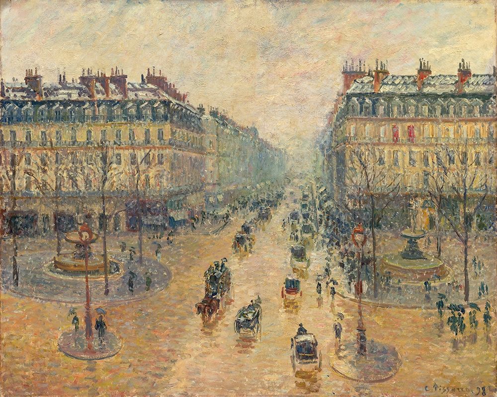 Avenue de LOpera, Effect of Snow in the Morning art print by Camille Pissarro for $57.95 CAD