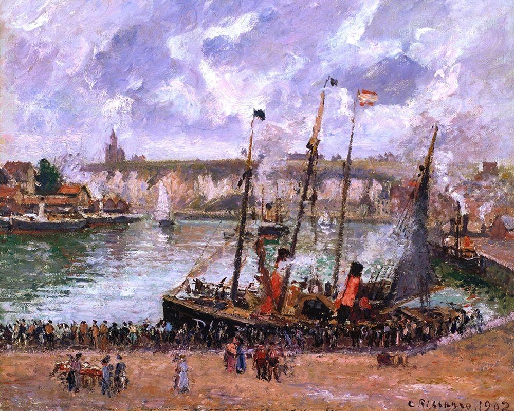 Harbor at Dieppe art print by Camille Pissarro for $57.95 CAD
